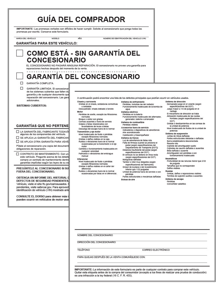 Pre-Printed Buyers Guide B/W – External Weatherproof Full Size (Increments of 250)