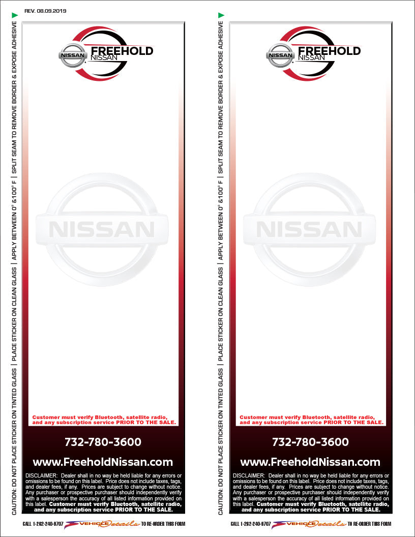 Pre-Printed Color Window Label Templates – External Weatherproof Addendum Size (Increments of 125)