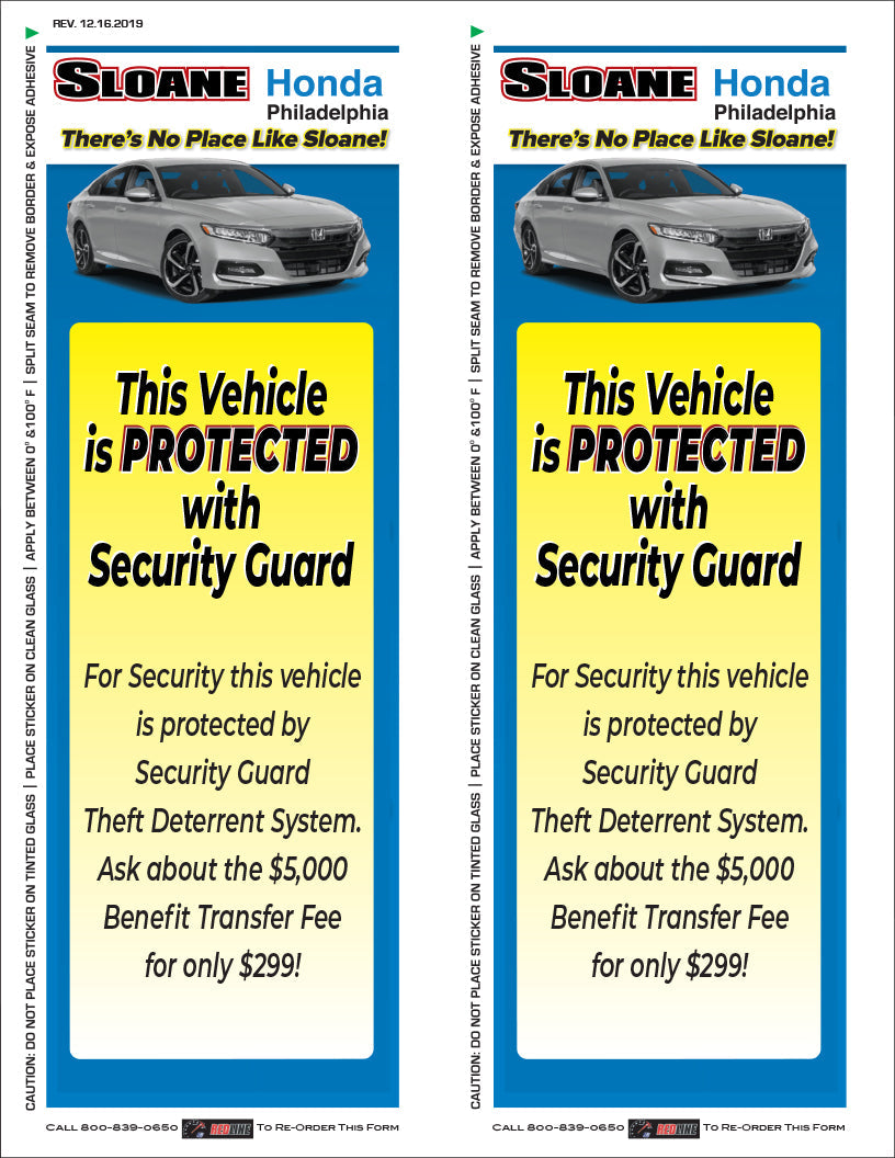 Pre-Printed Color Window Label Templates – External Weatherproof Addendum Size (Increments of 125)