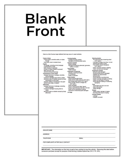 Pre-Printed Buyers Guide B/W – External Weatherproof Full Size (Increments of 250)