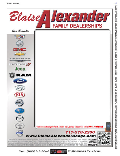 Pre-Printed Color Window Label Templates – External Weatherproof Full Size (Increments of 250)