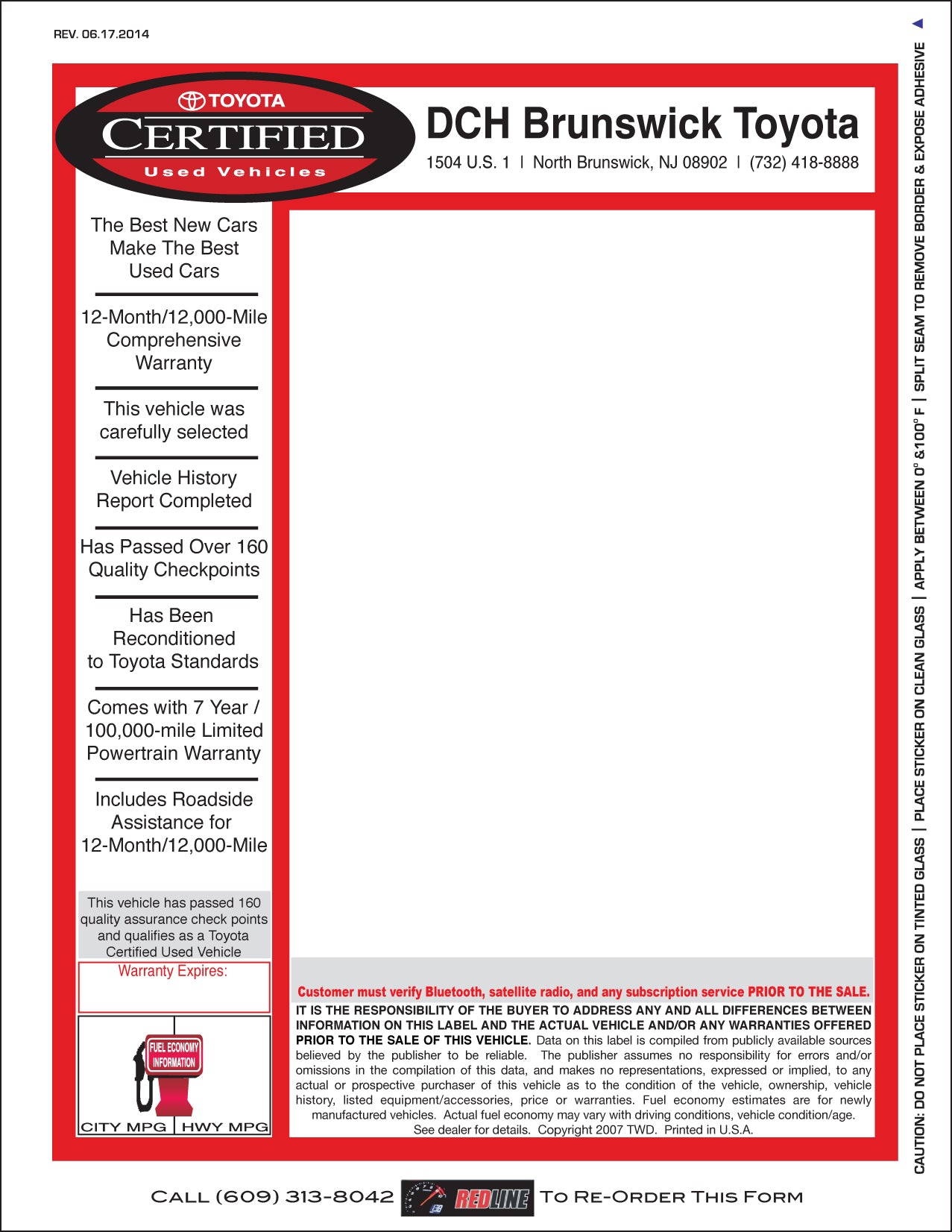 Pre-Printed Color Window Label Templates – External Weatherproof Full Size (Increments of 250)