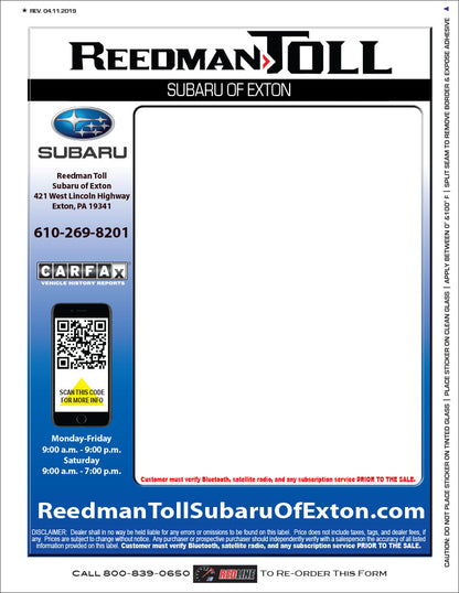 Pre-Printed Color Window Label Templates – External Weatherproof Full Size (Increments of 250)