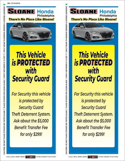 Pre-Printed Color Window Label Templates – External Weatherproof Addendum Size (Increments of 125)
